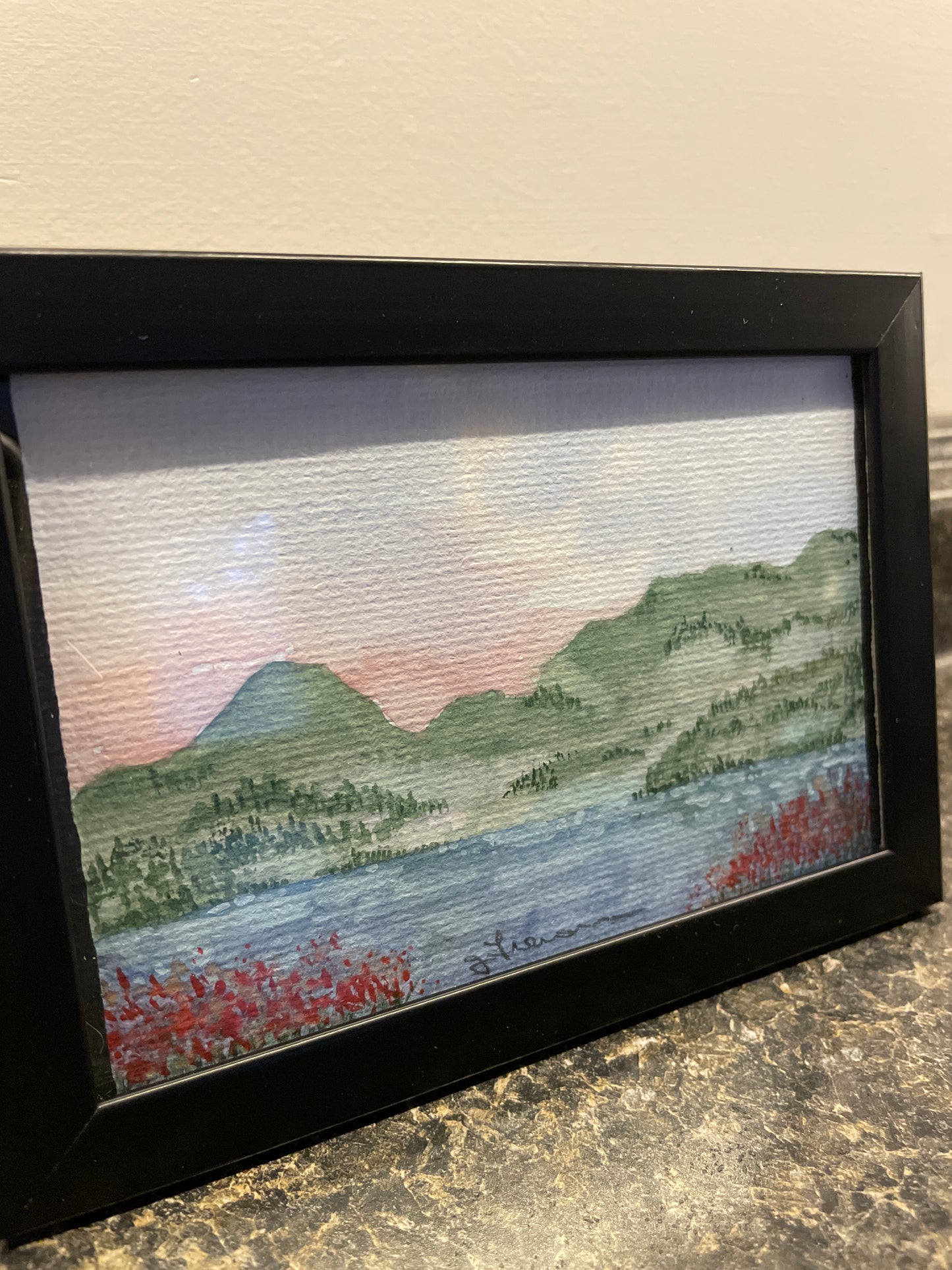 Water colour 5x7 framed painting