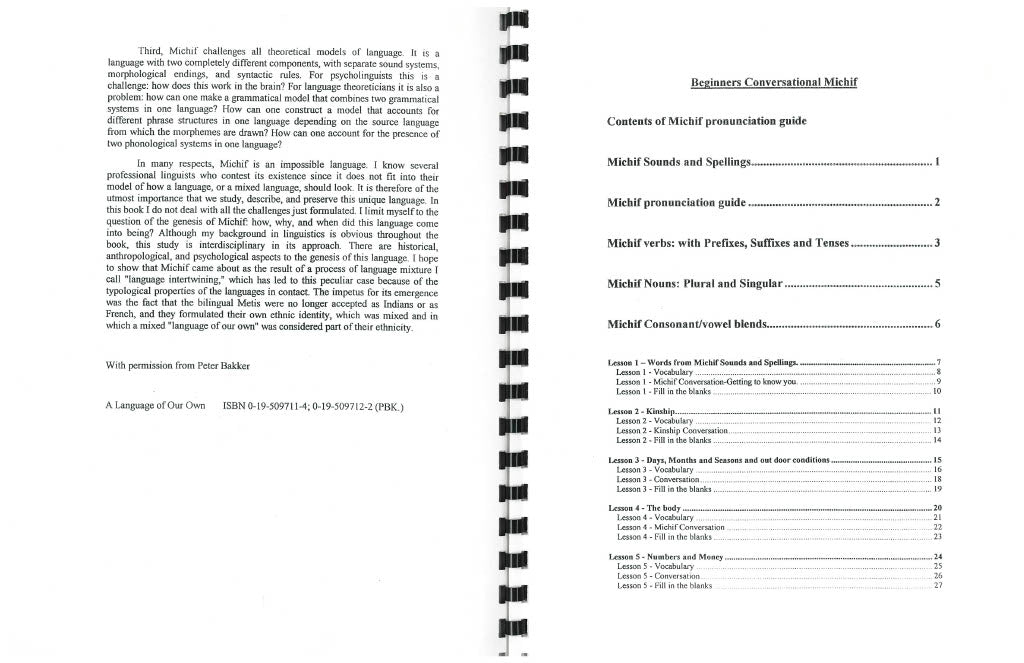 MRC - Conversational Michif for Beginners 2002