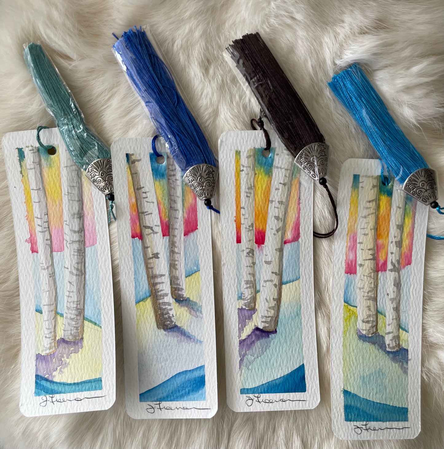 Water colour bookmarks