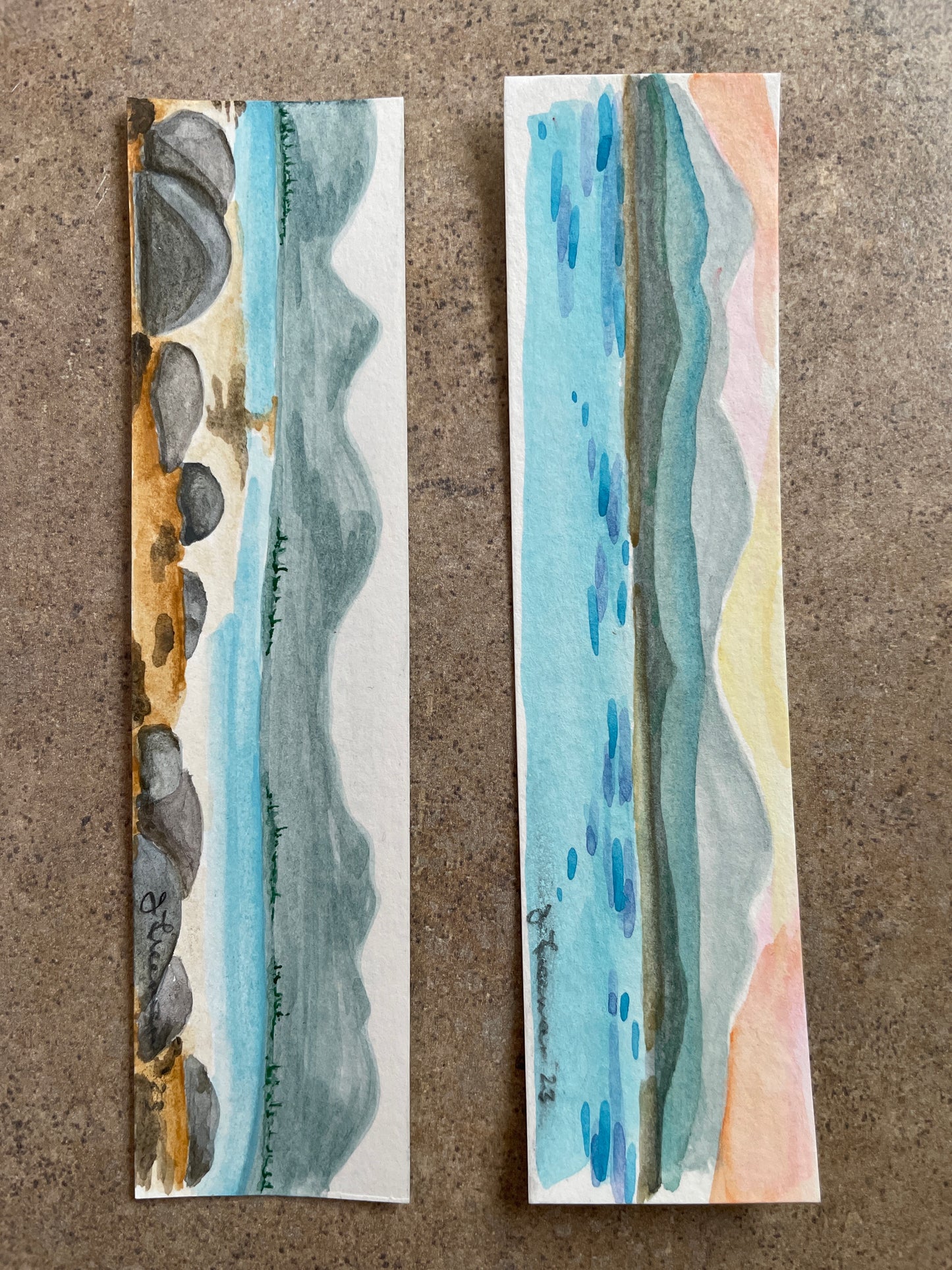 Water colour bookmarks