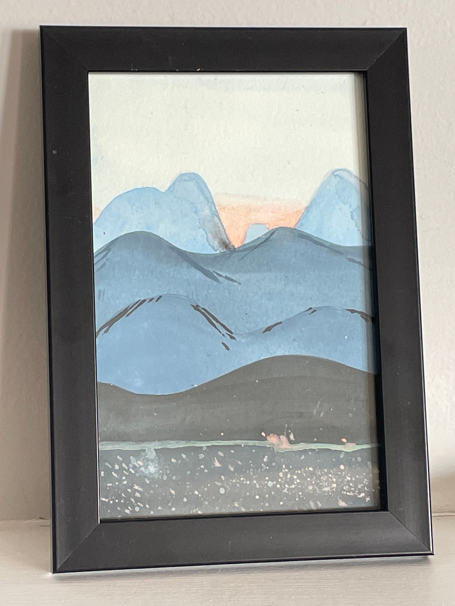 Water colour 5x7 framed painting