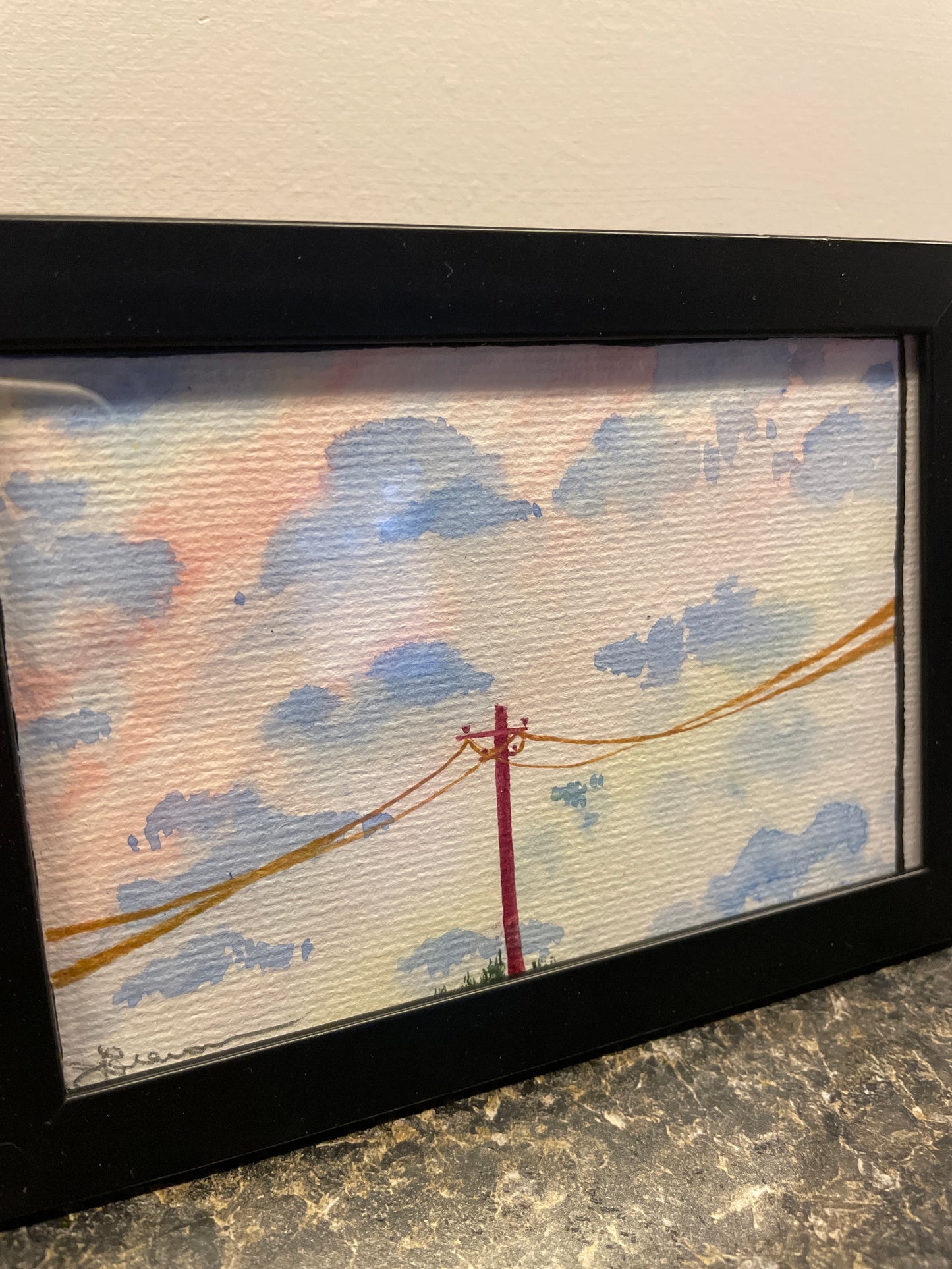 Water colour 5x7 framed painting