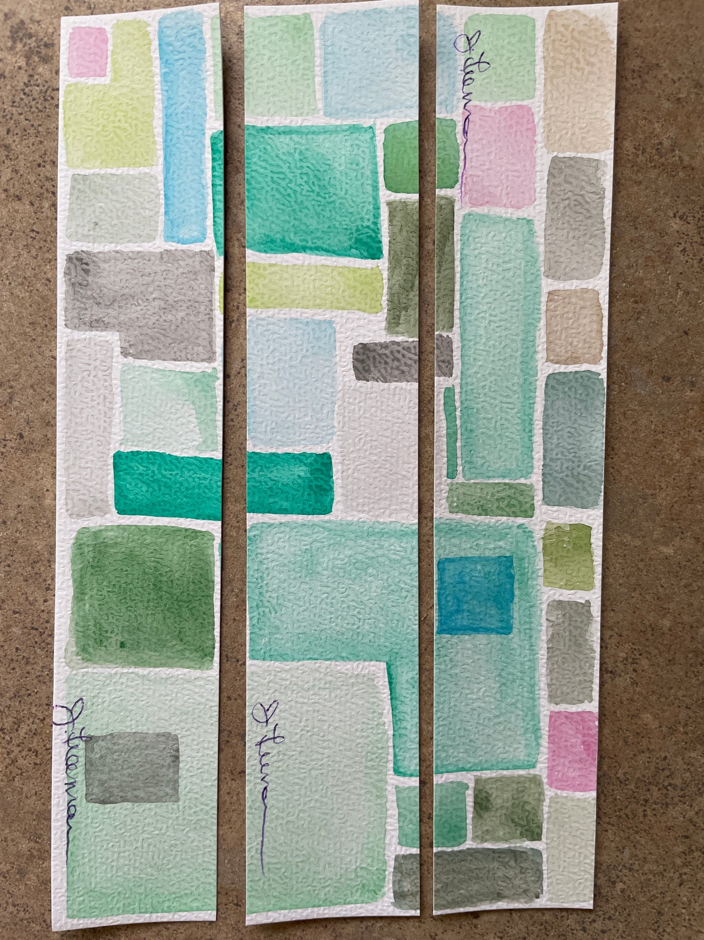 Water colour bookmarks