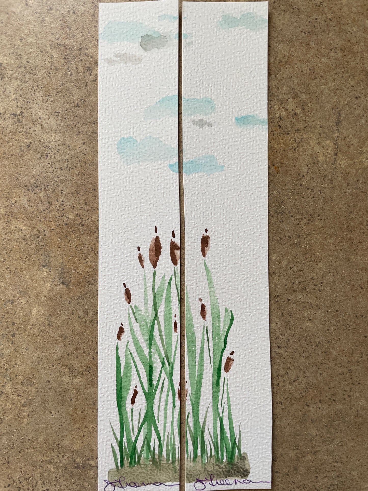 Water colour bookmarks