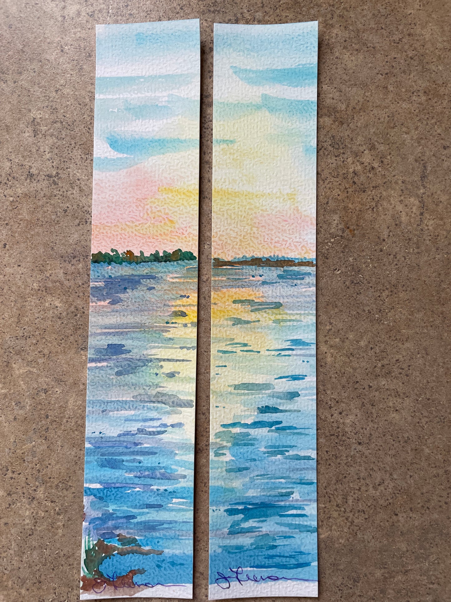 Water colour bookmarks