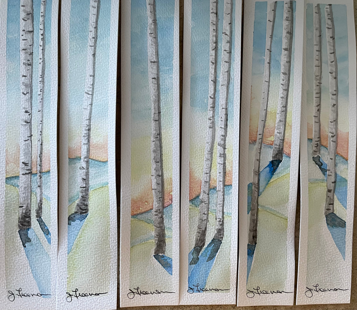 Water colour bookmarks