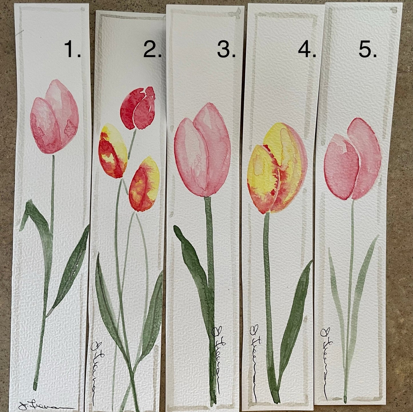 Water colour bookmarks