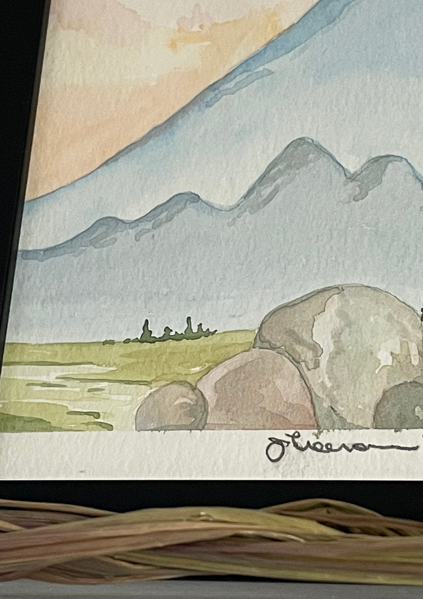 Water colour 5x7 framed painting