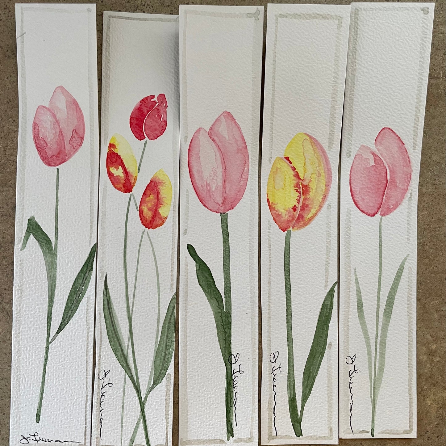 Water colour bookmarks