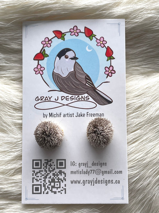 Caribou tuft stud earrings