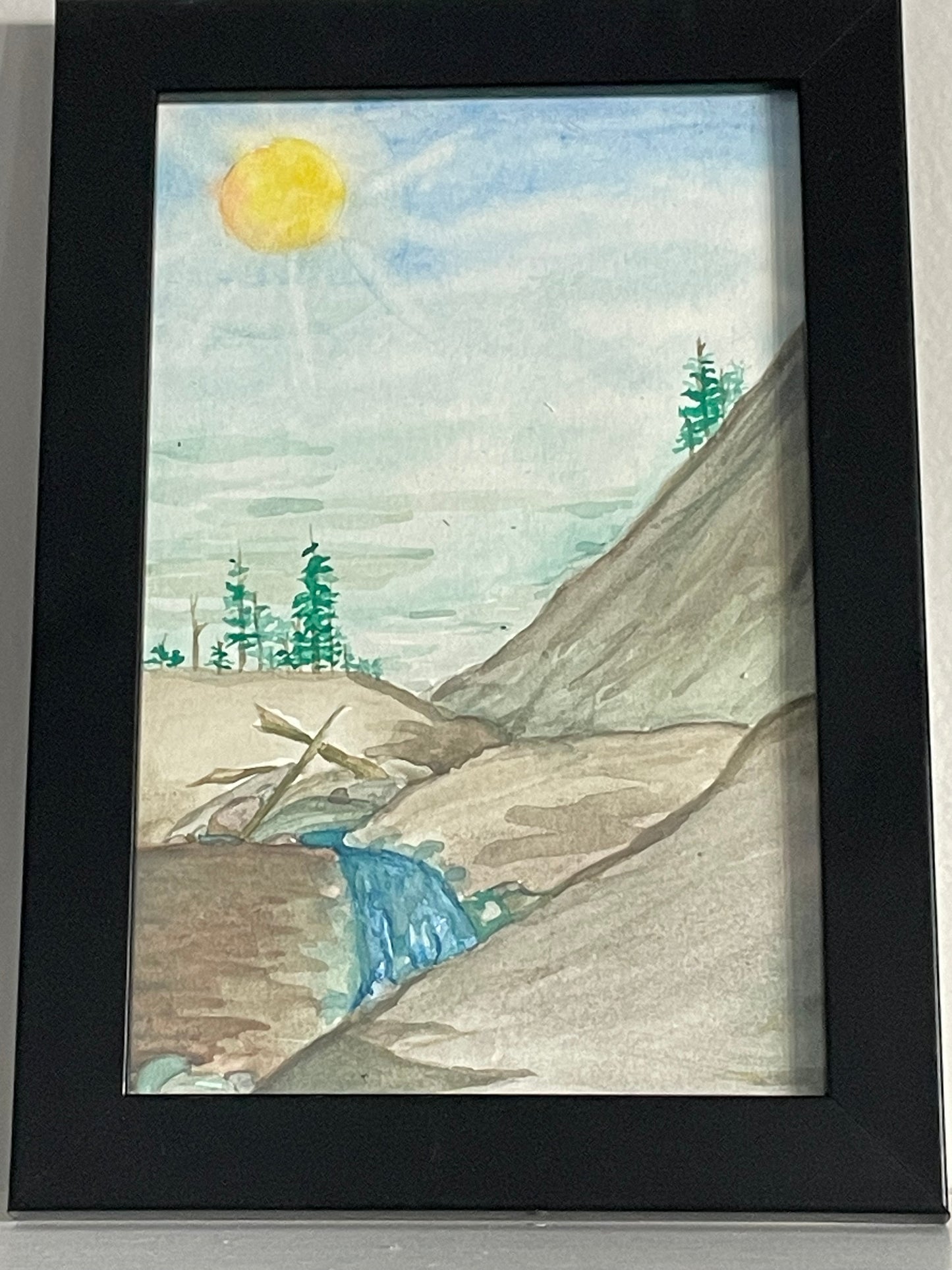 Water colour 5x7 framed painting