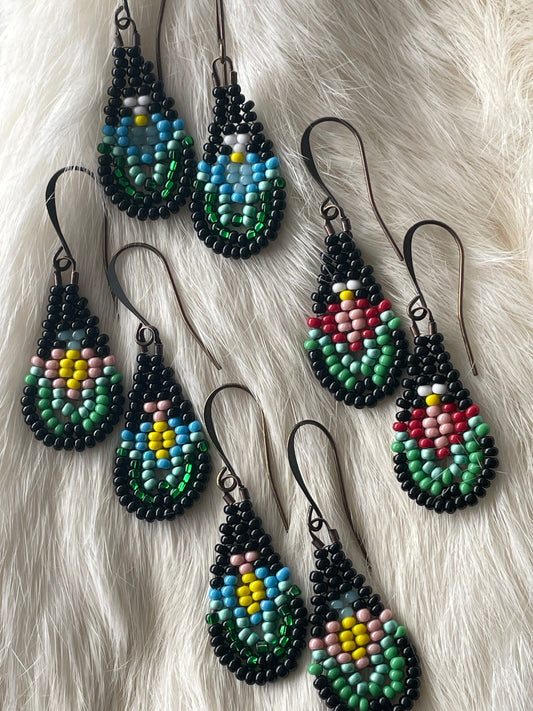 Beaded floral drops