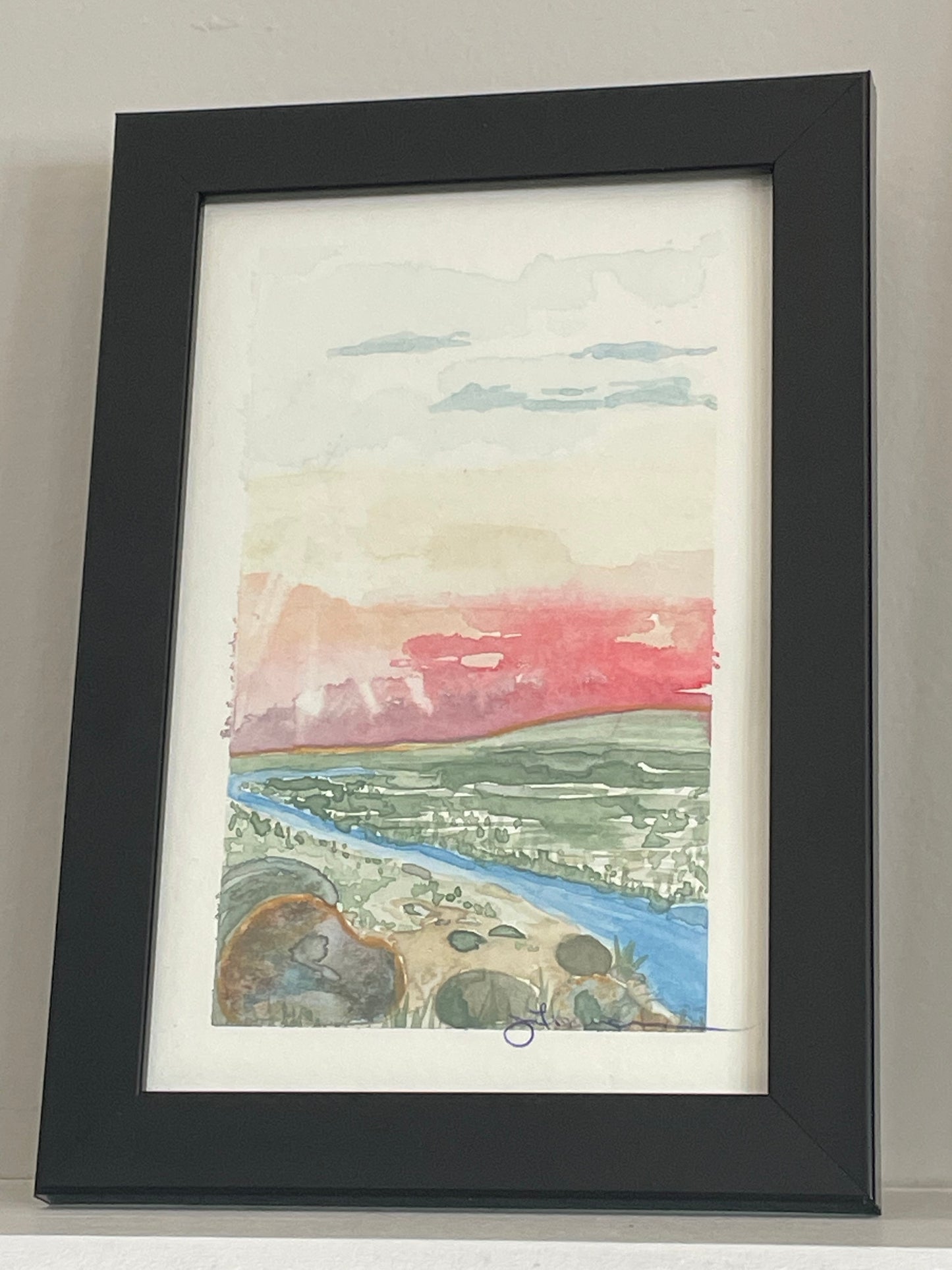 Water colour 5x7 framed painting