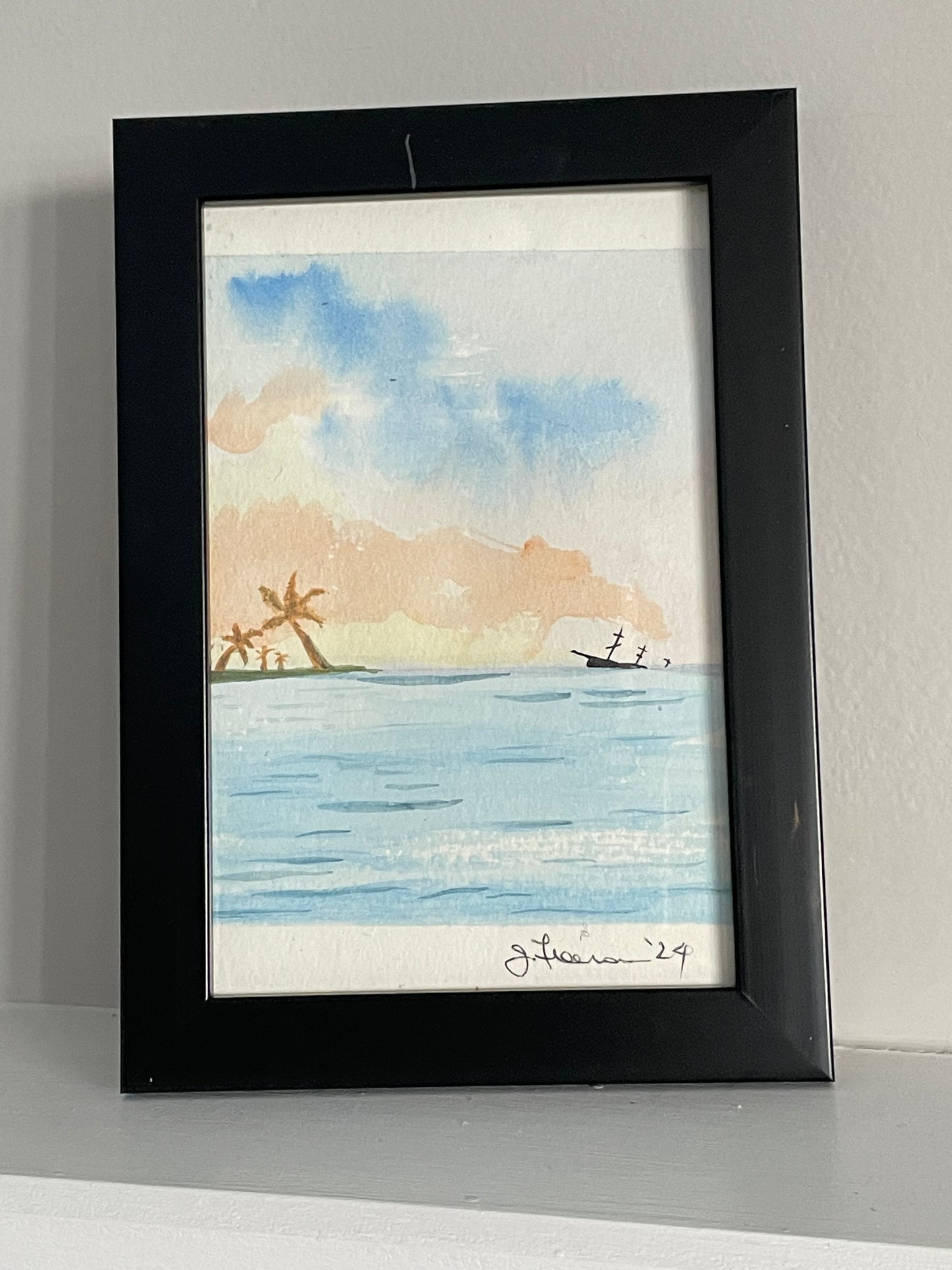 Water colour 5x7 framed painting