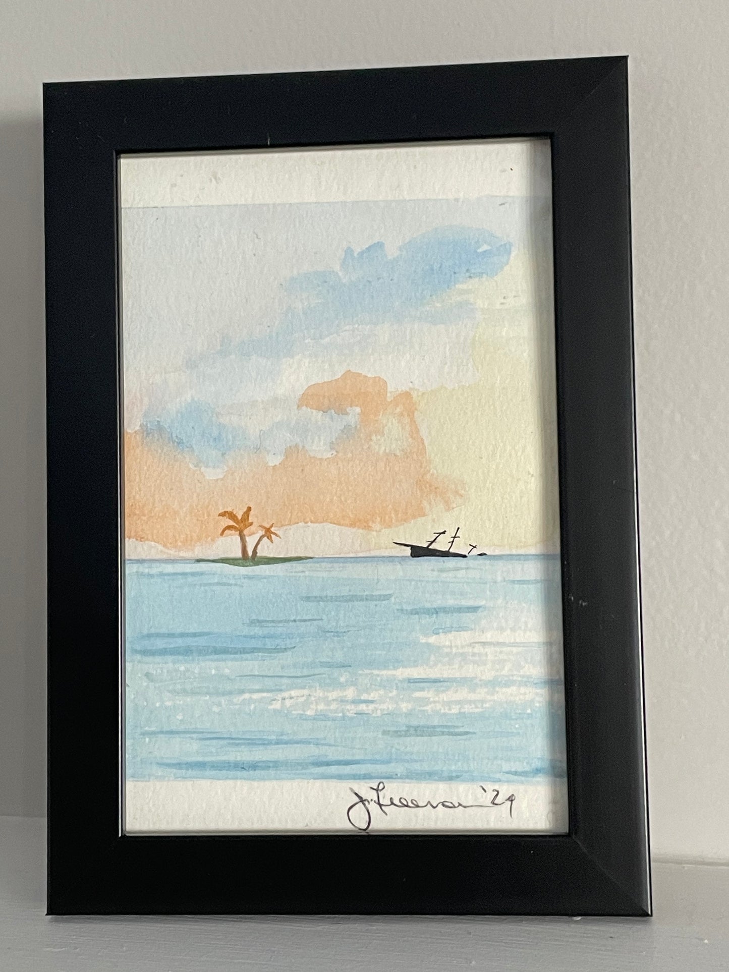 Water colour 5x7 framed painting